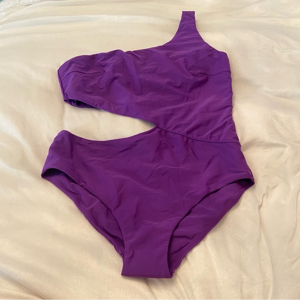 New! Bfyne Kysre Purple One Shoulder Cutout One-Piece Swimsuit NWOT 3495 - Picture 2 of 7